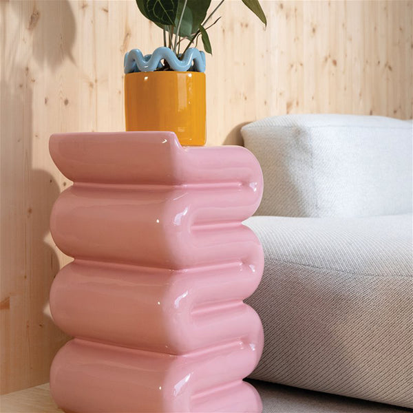 Large Whip Pillar - Pink Side Table &Klevering