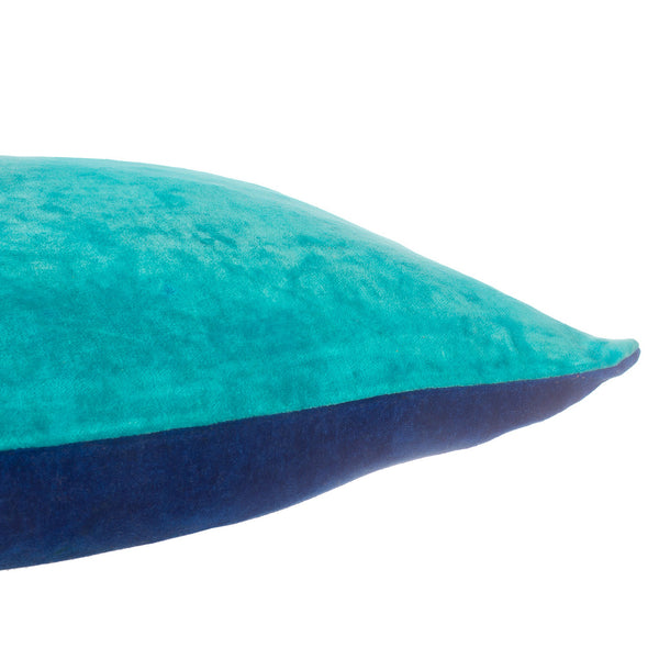 Turquoise & Blue Two Tone Velvet Cushion