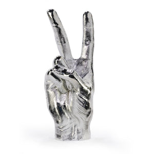 'Peace' Silver Hand Sculpture / Jewellery Holder - Five And Dime