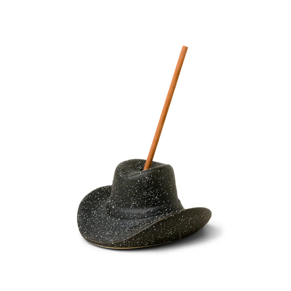 Cowboy Hat Incense Holder - Black Paddy Wax