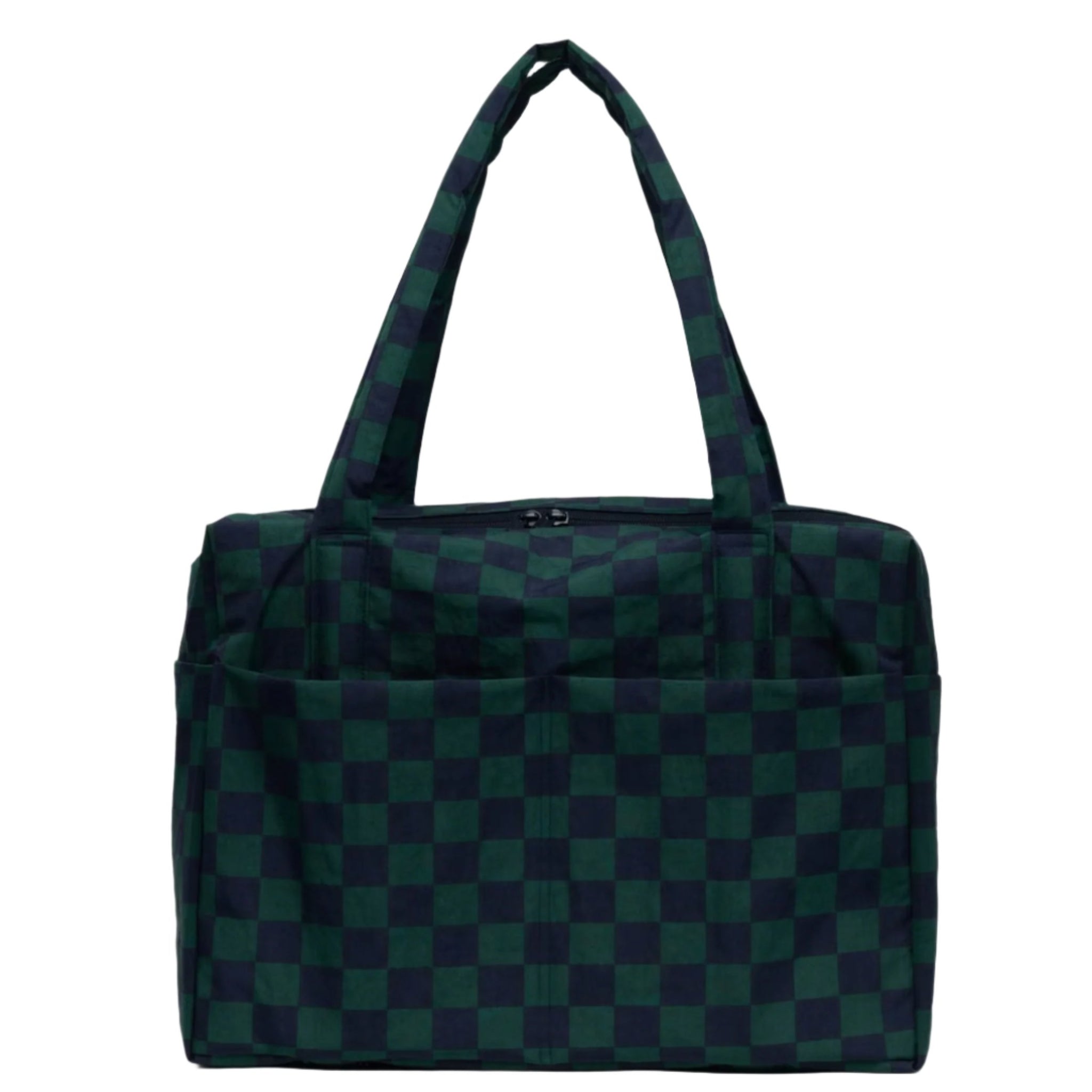 Baggu Navy Green Check Carry On Bag 1