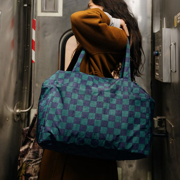 Cloud Carry-On Bag - Navy Green Check