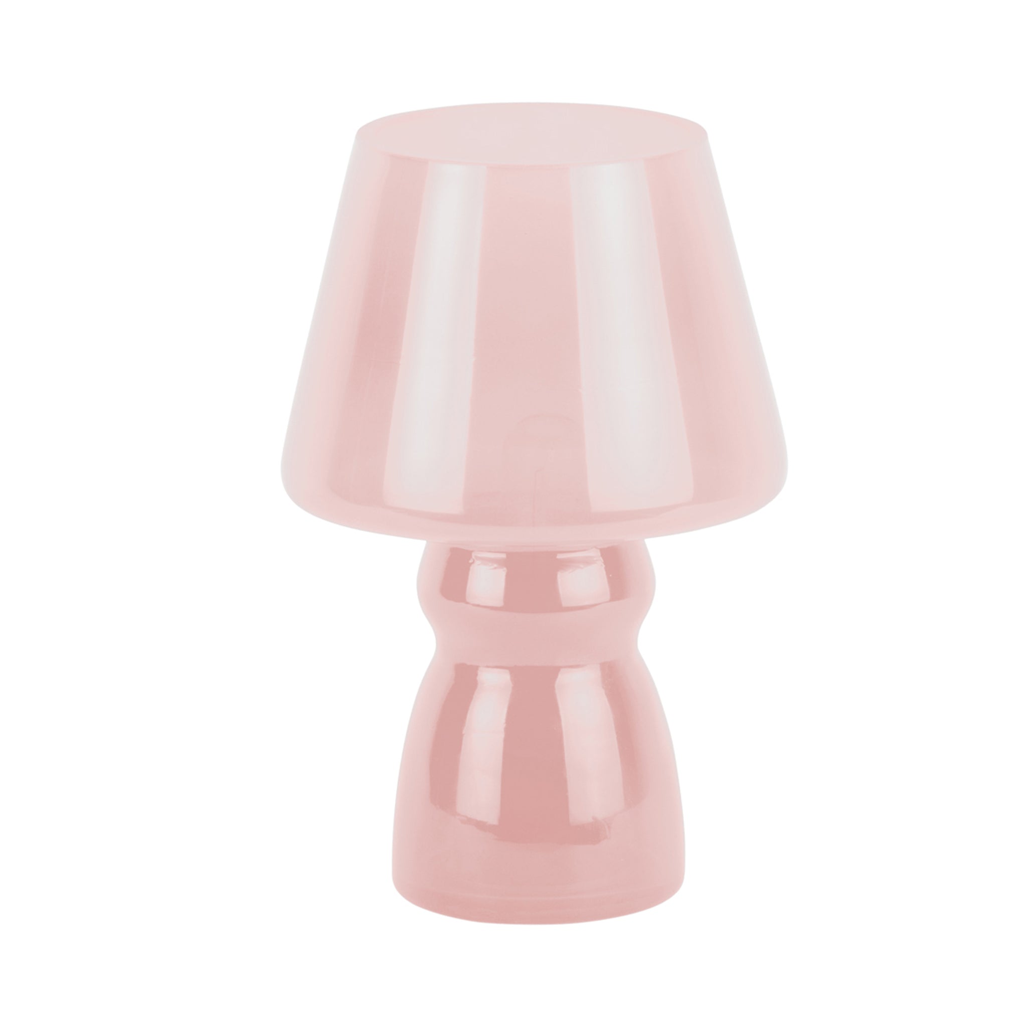 Classic Glass Portable Table Lamp - Soft Pink