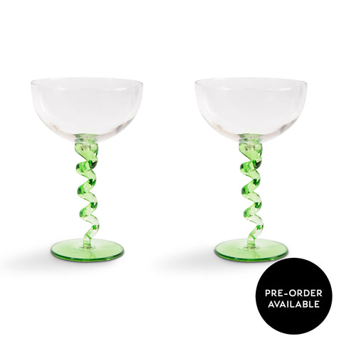 Spiral Coupe - Green (Set Of 2)