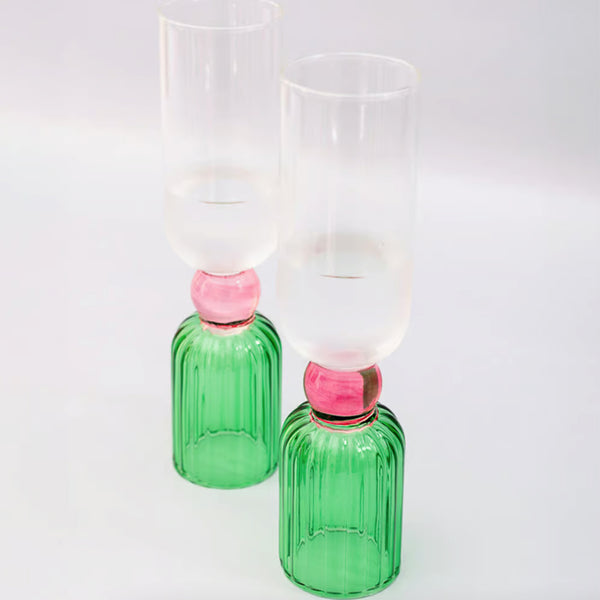  Tipsy Turvy - Bar Glass Set (Green) 2