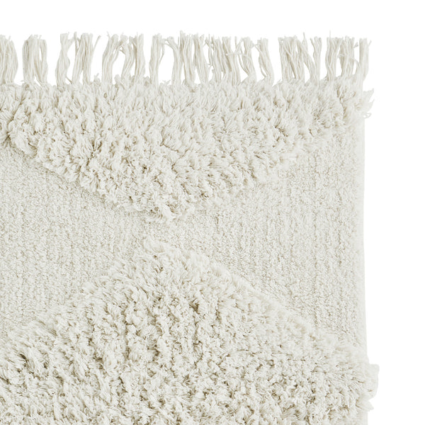 White Tufted Cotton Bath Mat