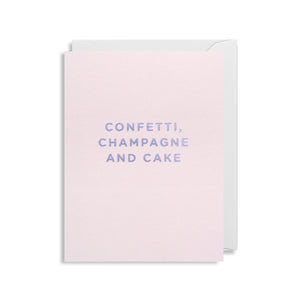 'Confetti, Champagne And Cake' - Mini Card