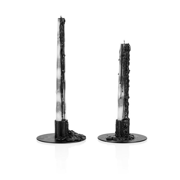 Black Dripping Candles - (Set Of 2)