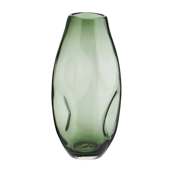 Organic Shaped Glass Vase - Green - Five And Dime