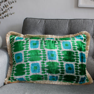 Velvet Retro Green Cushion