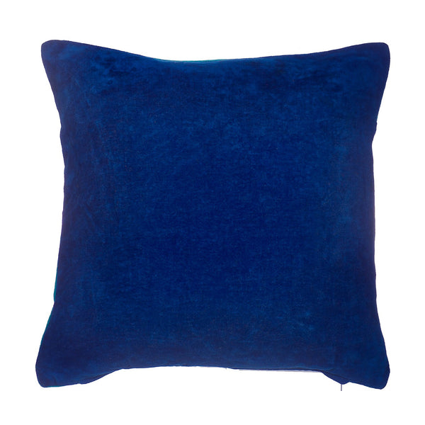 Turquoise & Blue Two Tone Velvet Cushion