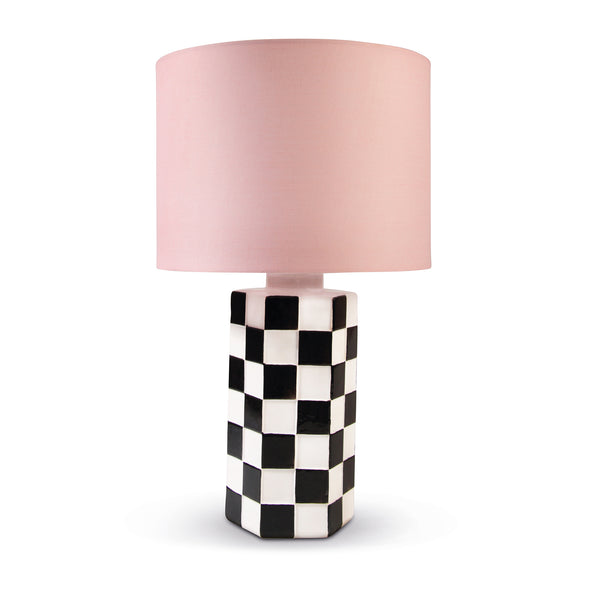 Black Check Table Lamp &Klevering