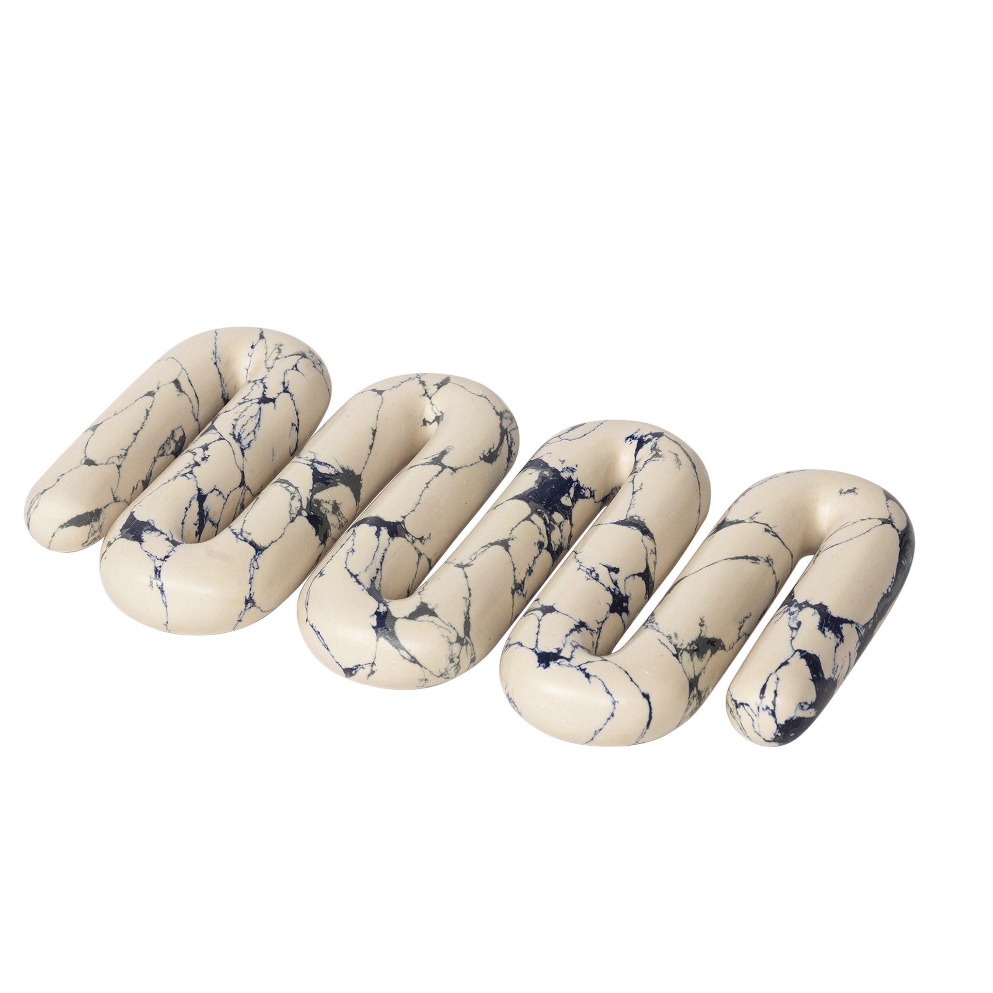 Marble Trivet - Marble White / Spectrum Blue