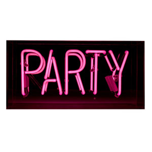 'PARTY' Neon Pink Acrylic Box