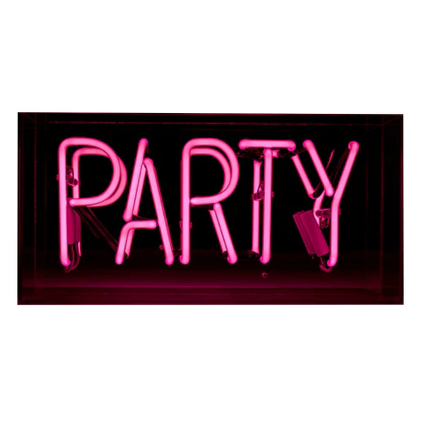 'PARTY' Neon Pink Acrylic Box