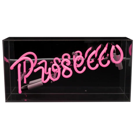 'Prosecco' Neon Blush Pink Acrylic Box
