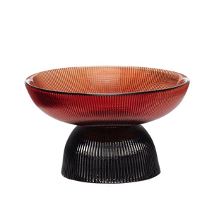 Glass Bowl - Orange / Black Hübsch