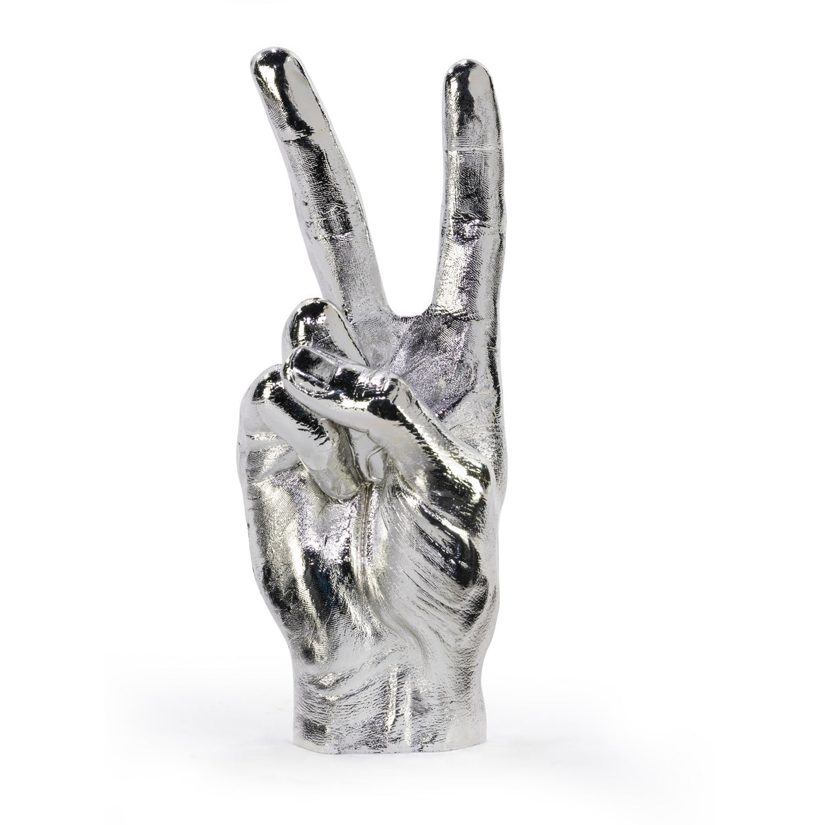 'Peace' Silver Hand Sculpture / Jewellery Holder – Five And Dime