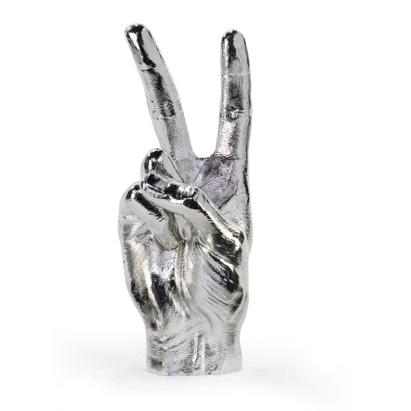 'Peace' Silver Hand Sculpture / Jewellery Holder - Five And Dime