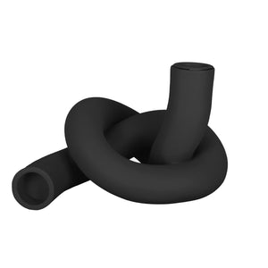 Single Knot Sculpture - Candle Holder (Midnight Black)