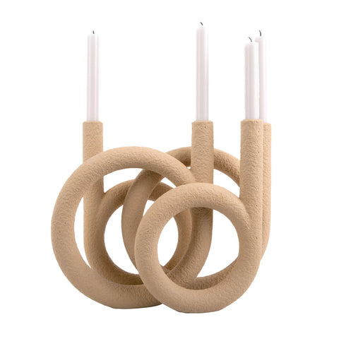 Candle Holder 'Ring' Sculpture - Sand