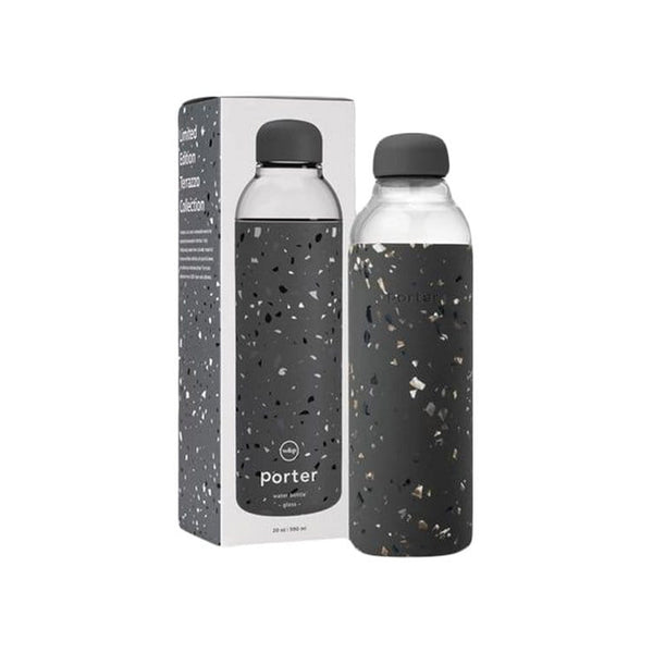 Terrazzo Water Bottle - Charcoal - Five And Dime